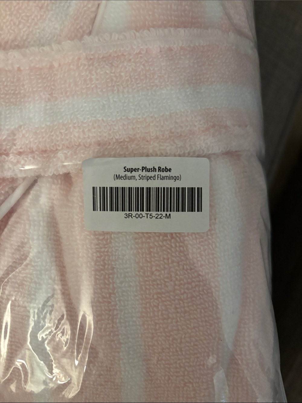 Brand New Brooklinen Pink/White Stripe Plush Bath Robe - Picture 3 of 5